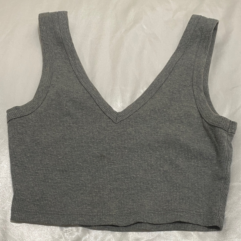 Wild Fable Charcoal V-Neck Crop Top